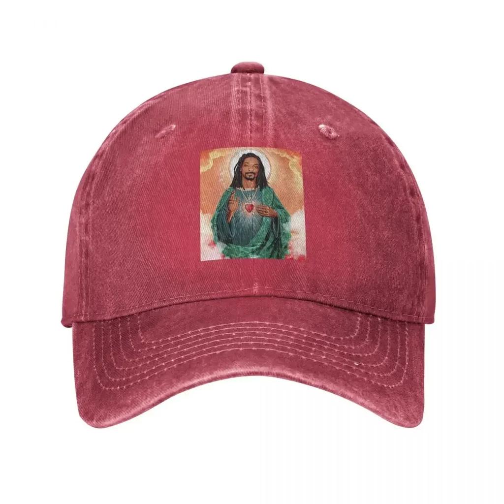 Retro Snoop Dogg Jesus Baseball Caps for Unisex Women Distressed Washed Snapback Cap Rapper Outdoor Activities Caps Hat