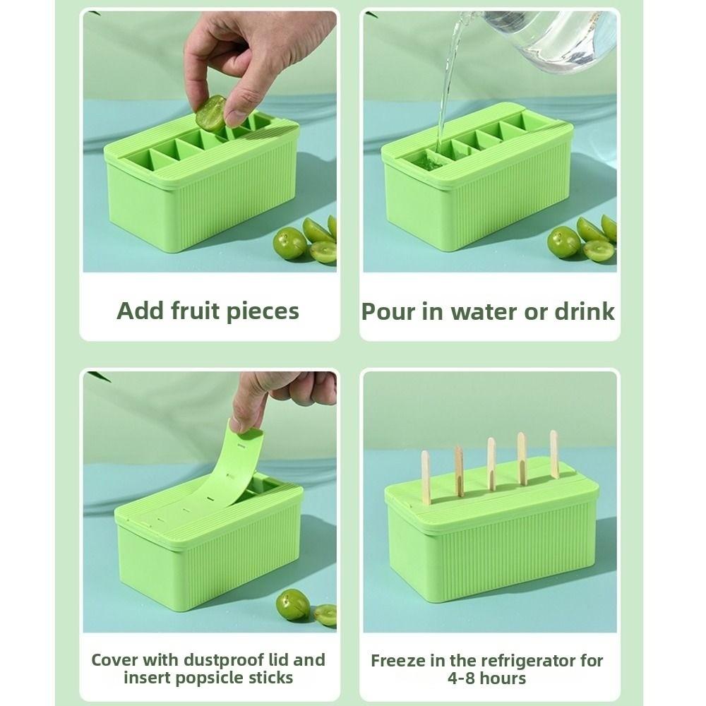 DIY Ice Cream Maker 2IN1 Press-Type Ice Maker Durable Silicone Ice Cube Tray Ice Cream