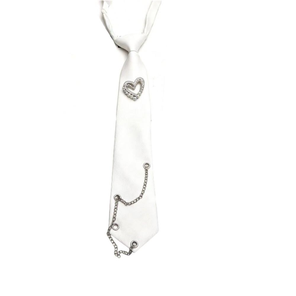 Korean Style Long Necktie Tassels Shirt Tie Elegant Love Heart Tie  Daily