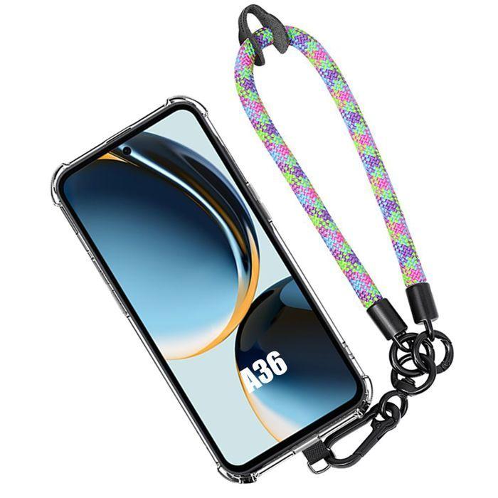 Coque pour samsung galaxy a36 5g, antichoc avec bracelet multicolore amovible - booling