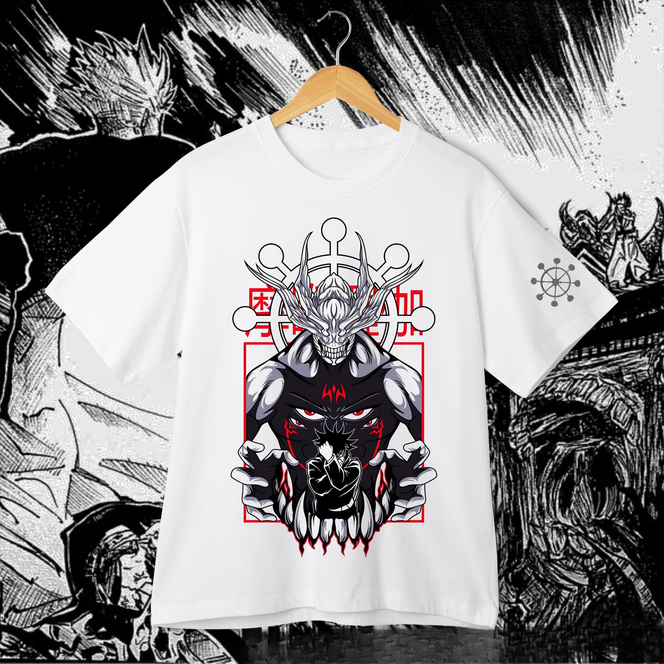 

Jujutsu Kaisen Megumi Fushiguro T-Shirt Men s Anime Mahoraga Graphic Short Sleeve Crew Neck Streetwear Manga Gift S разноцветный