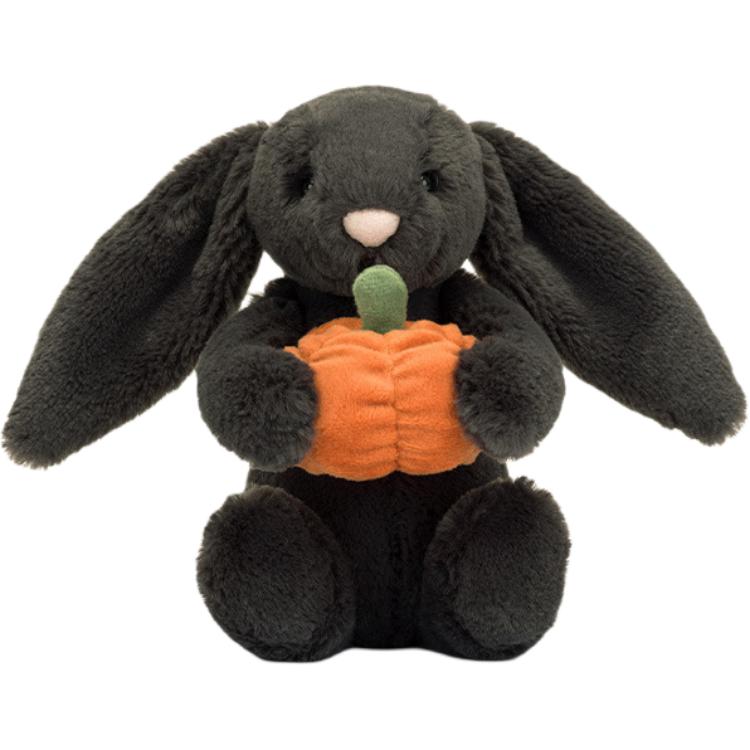 

JELLYCAT Bonnie Rabbit series Halloween shy embrace pumpkin Bonnie Rabbit doll plush doll sitting 15cm high