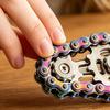 Gear Chain Fidget Spinner Toy Stress Anxiety Relief Zinc Alloy Gear Fingertip Toy Home Office Worker Relaxation Spinning Gear Chain Desk Toy