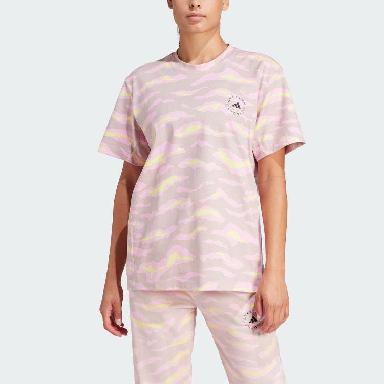 adidas X Stella McCartney TrueCasuals T-shirt z nadrukiem z pełnym zwierzęcym wzorem Damskie topy Fuksja IN3631