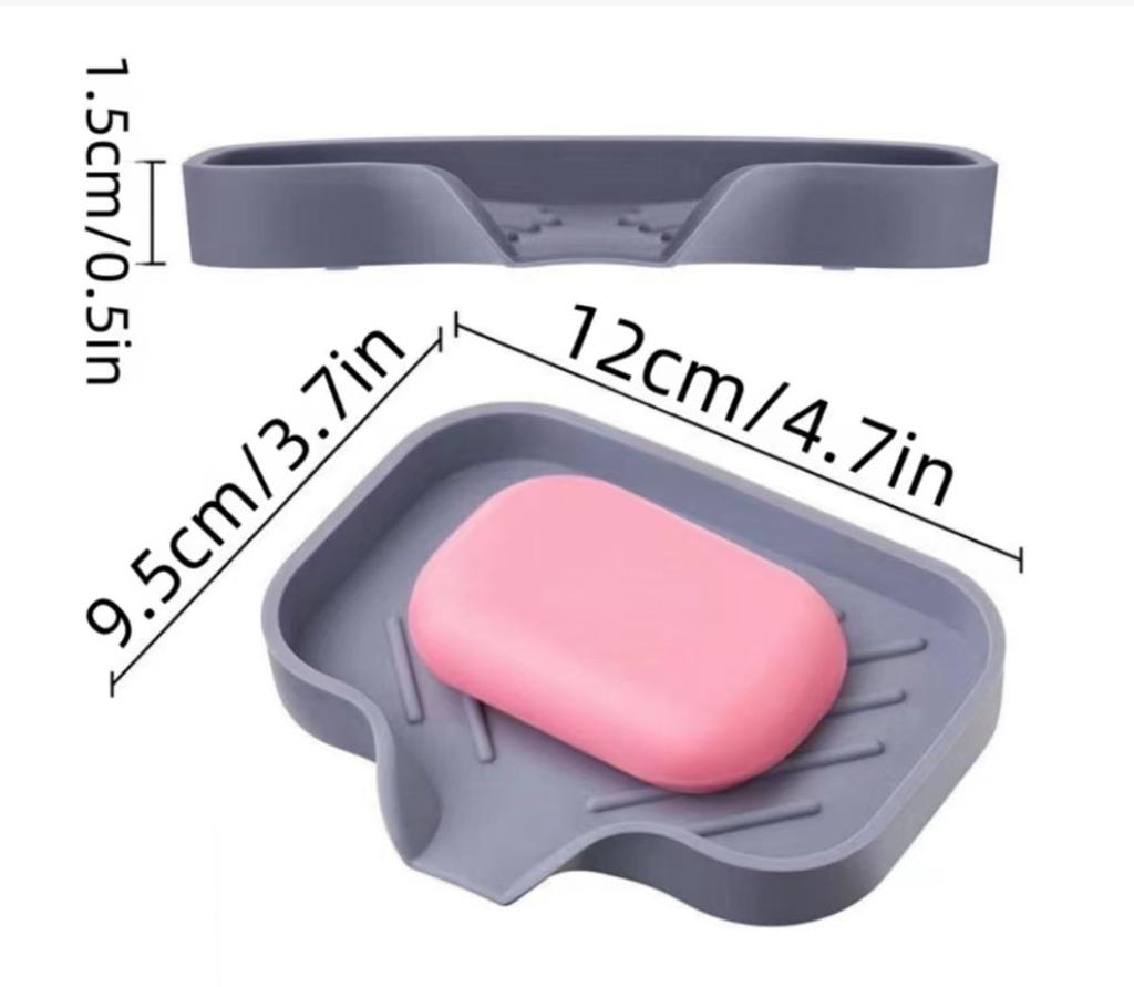 Silicone Drain Soap Box Bathroom Anti-slip Sink Tray Creative Washing Table Soap Tray Free Punch Drain Rack Portable Soap Dishes