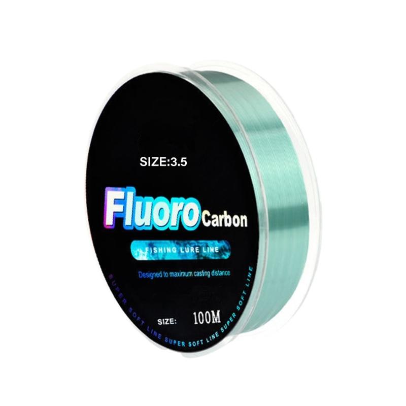 Linea Principale da Lancio Resistente all'Abrasione 100m Linea da Pesca Rivestita in Fluorocarbon 0.14-0.5mm 4.13LB-34.32LB Linea a Affondamento Rapido