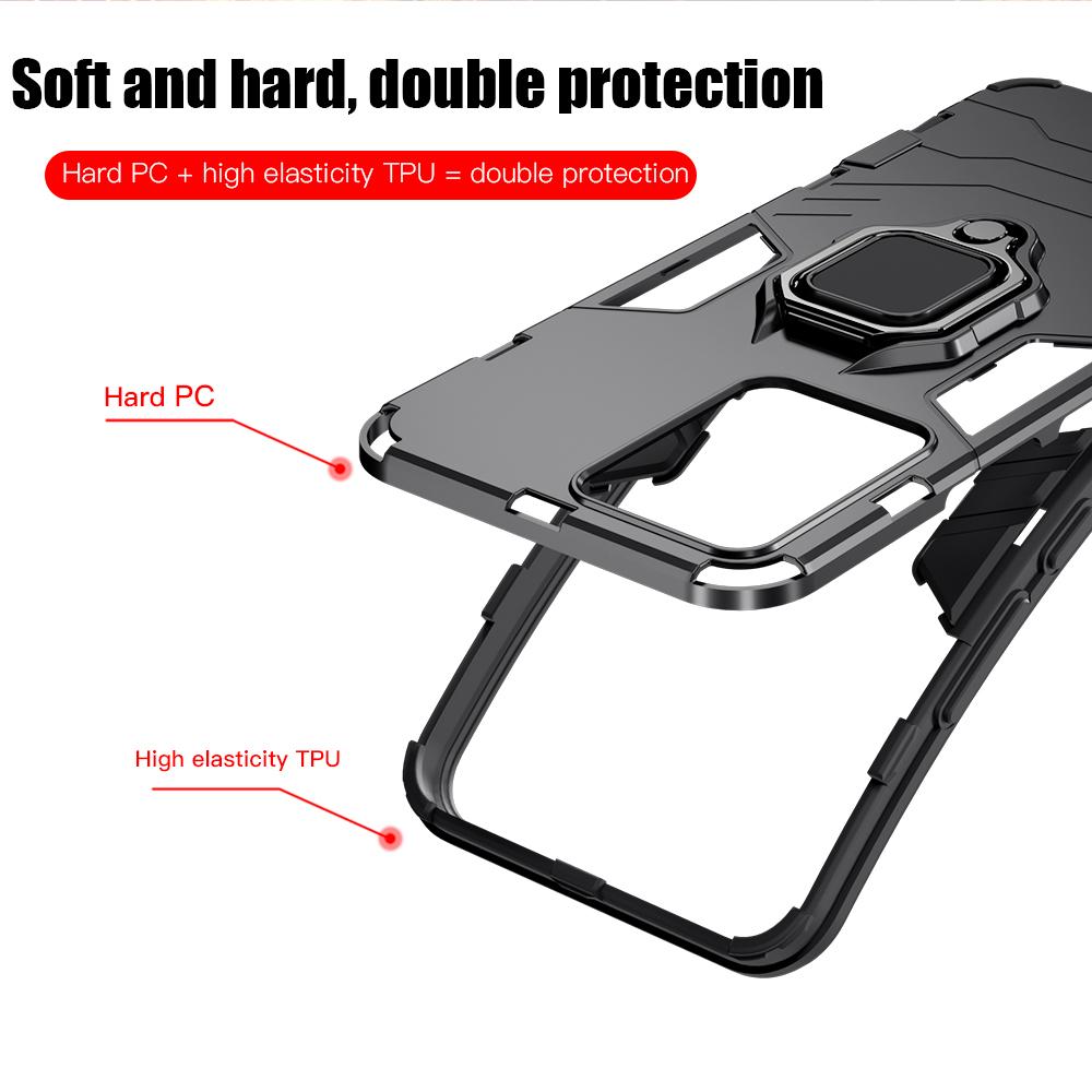 Peatkop Shockproof Armor Case for VIVO Y02S Y77 5G Silicone +PC Metal Ring Stand Phone Back Cover for VIVO Y77 5G Y02S