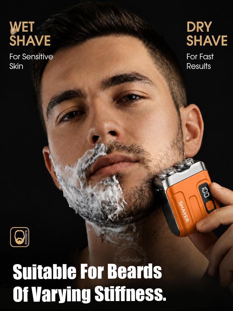 Mens Electric Shaver Rechargeable Waterproof Mini Portable Beards Razor Wet/dry