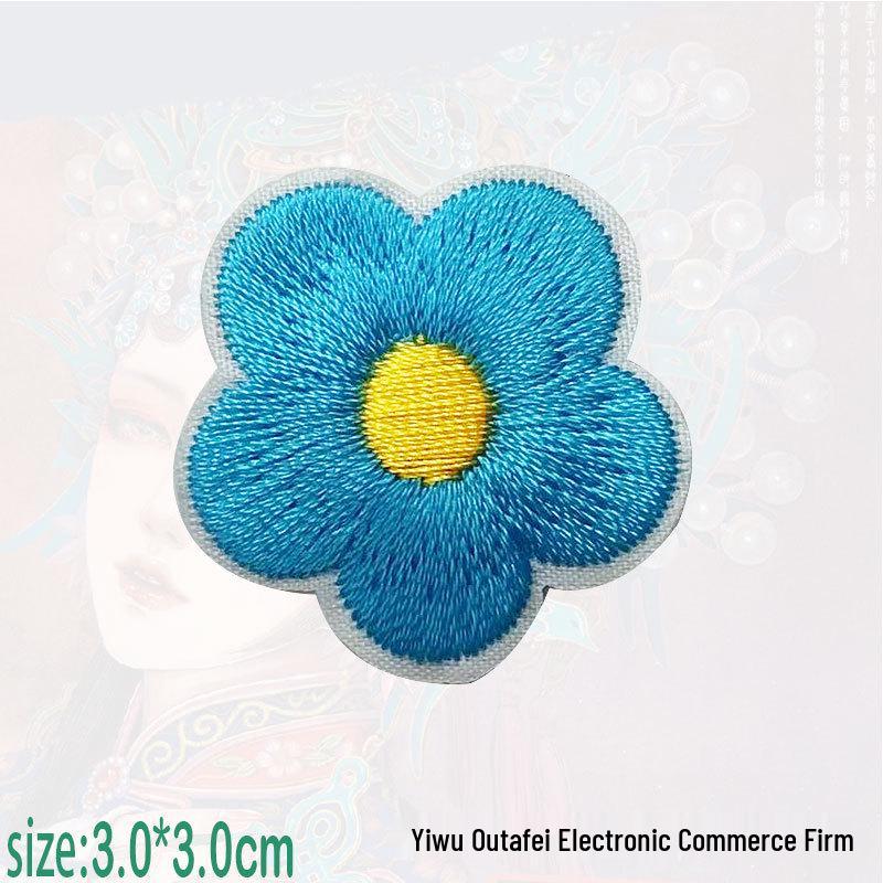 Colorful Plum Blossom Embroidered Fabric Iron-on Patch for Clothing Repair