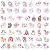 50 Waterproof Cute Pink Unicorn Graffiti Stickers for Water Bottles & Computers