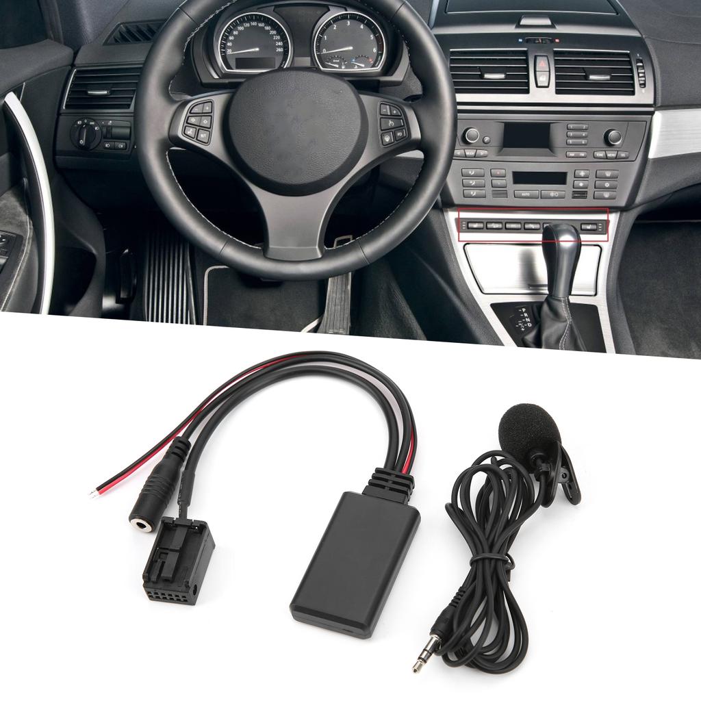 Bluetooth 5.0 AUX Cable Adapter with Microphone Replacement for Z4 E85 X3 E83 E39 E60 E61 E63 E64
