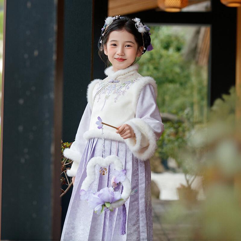 Huatiancai Zirongyan Girls' Winter Hanfu New Year Skirt