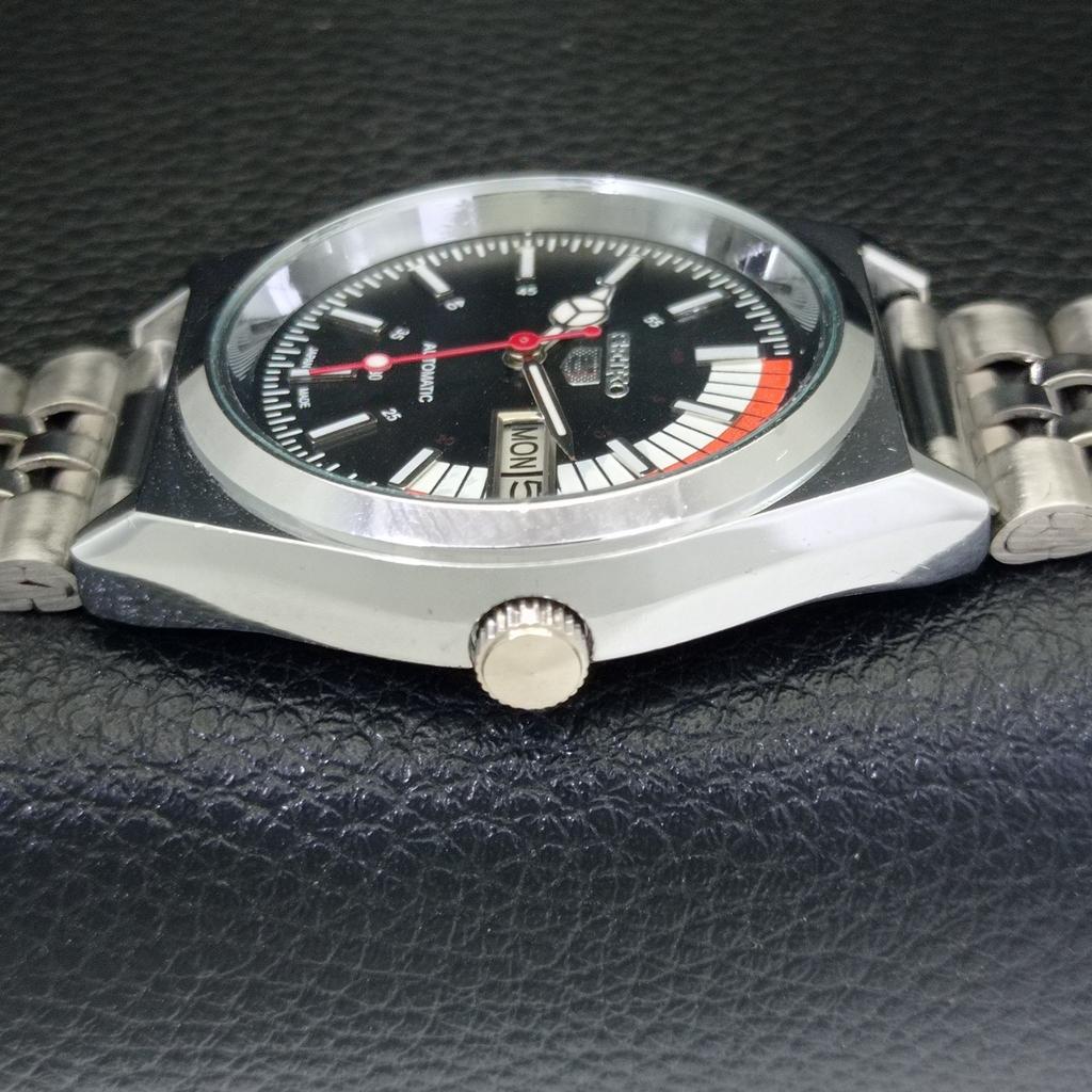 SEIKO 5 AUTOMATIC VINTAGE REFURBISHED 6309A JAPAN MENS BLACK WATCH a440764-9 Sk-a440764-1