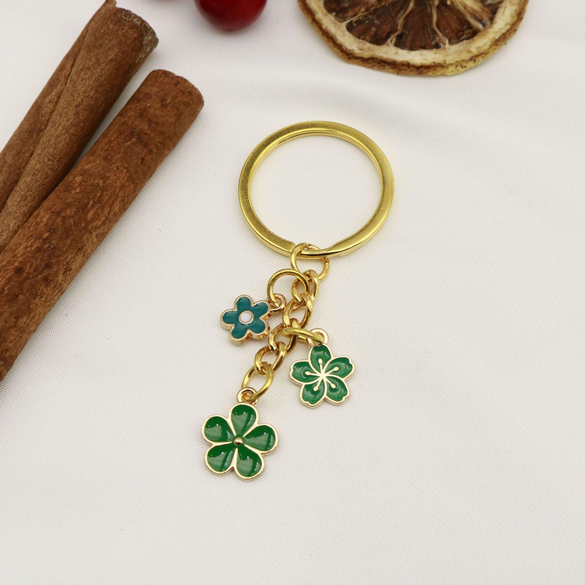 Colorful Flower Keychain Pendant Bag Charm золотой
