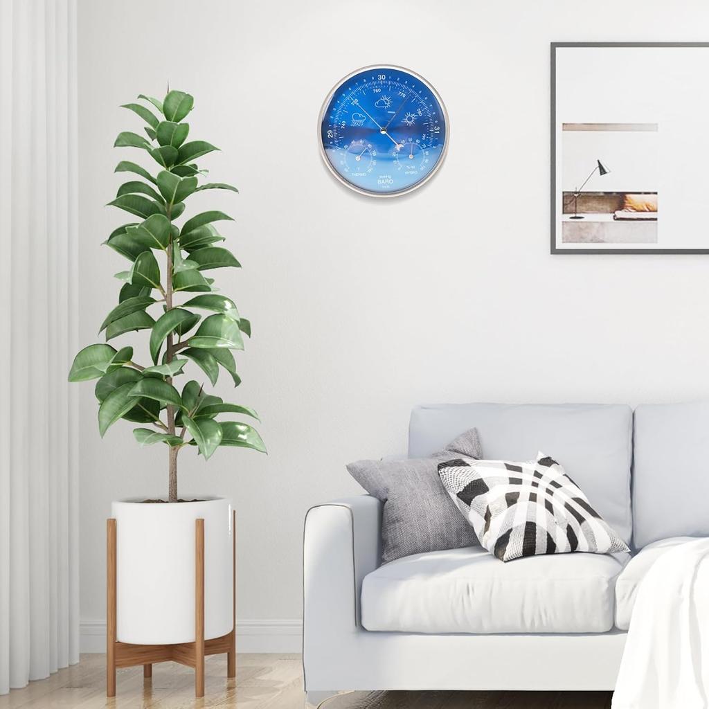 Wisząca na ścianie Stacja Pogodowa 3 w 1 Barometr, Termometr, Barometr, Higrometr, Dokładna Stacja Pogodowa do Domu i Biura, Wewnątrz i na Zewnątrz