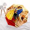 1pc Beauty & Beast Dancing Scene Automatic Opening/Closing Umbrella - Portable 3-Fold Design with 8-Bone Iron Frame, Outdoor Umbrella for Fe