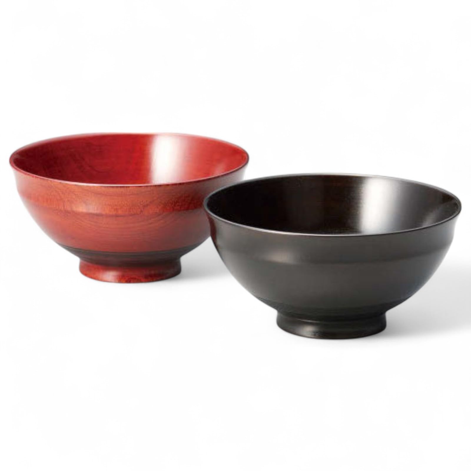 

Set of 2 Lacquerware Made in Japan J-kitchens Bowls, Wooden, Hand-Painted, PID-528763,