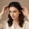 3Pcs/Set High-Volume Satin Bubble Hair Hoop Non-Slip Teeth Top Hairband Hairband Set  Facial Washing