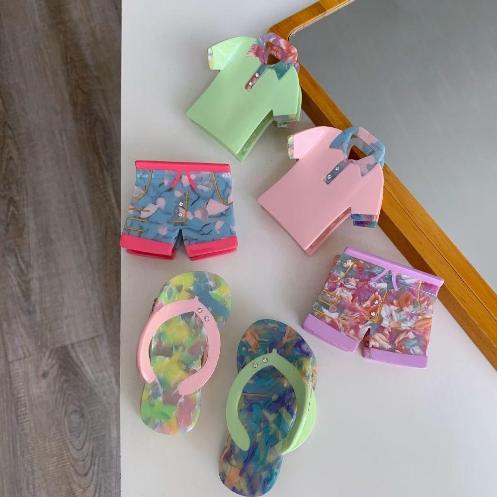 

Acetic Acid Acetate Hair Claw T shirt Shark Clip Fashion Rhinestone Hair Clip Daily