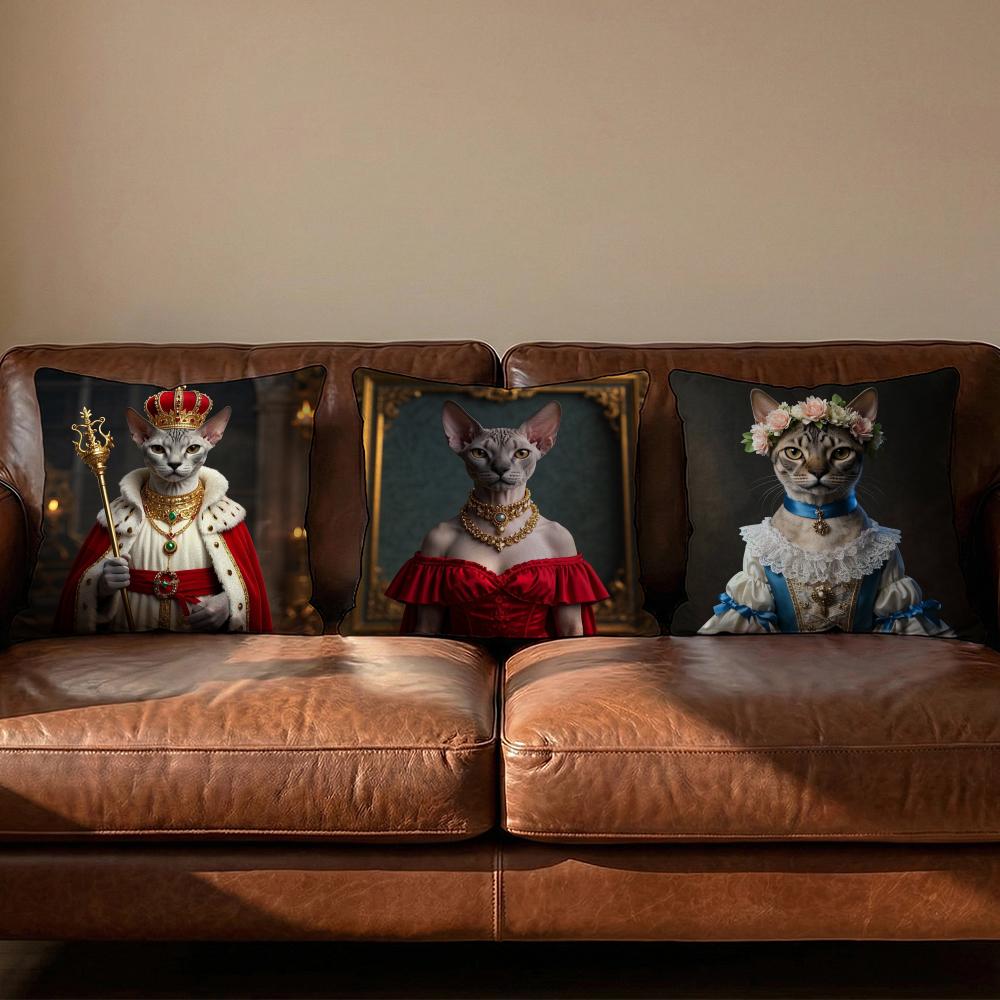 Sphynx cat Cushion Cover Soft Reversible Durable Pillow Cover MultiScene Use for Home Car Daily Comfort