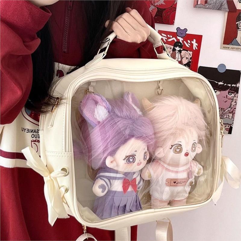 Transparent Ita Bag Ladies Fits 20cm Doll Multifunctional Backpack Female Square Large Capacity Student Crossbody Bags Y2K 2025