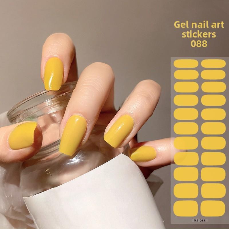 Gel Nail Stickers, 22-finger No-bake Nail Polish Glue, Wearable Nail Pads, Full Application