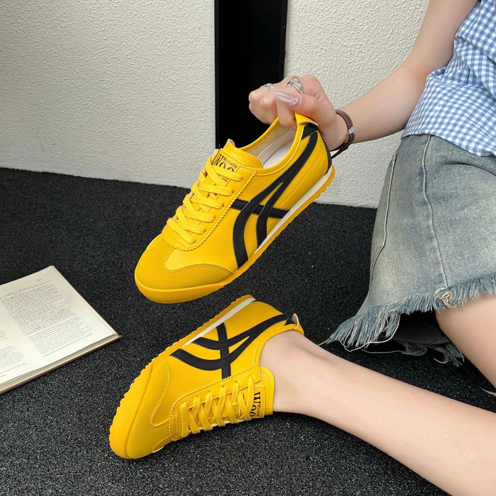 Striped lace-up German training shoes women's summer 2025 new fashion versatile comfortable sports leisure lightweight white shoes