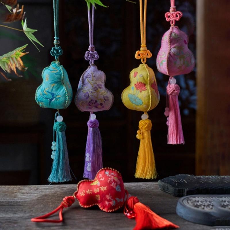 Cotton Gourd Embroidery Sachet Craft Set Easy Handmade Cultural Activity For Family Fun