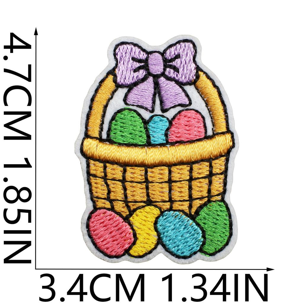 Holiday Dress Embroidery Cloth Sticker Easter Bunny Patch Sticker Cartoon Egg Computer Embroidery Label Carrot Chapter Boy