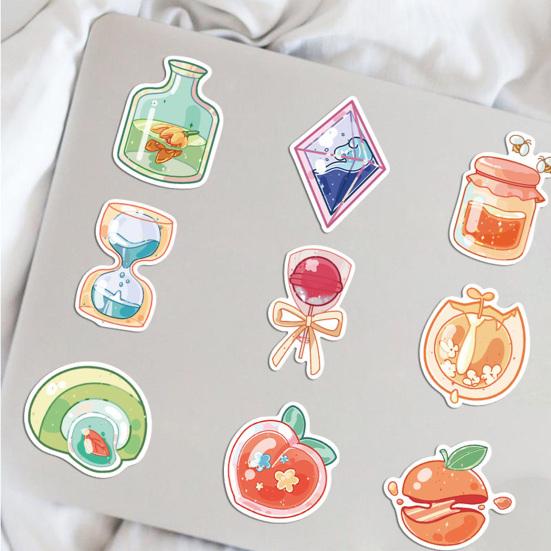 40Pcs Graffiti Stickers Cute Laptop Drinks Animal Decorative Waterproof Pvc Dessert Decals Suitcase Phone Case Diy
