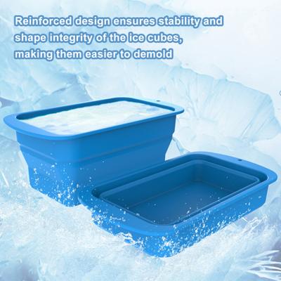 Collapsible Silicone Ice Cube Mould Easy Demoulding Quick Freezing Reinforced Large Ice Cube Maker Mold