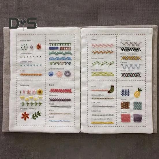 Embroidery Stitch Book DIY Stitch Book Beginners Adults Sewing Book Needlework Stitch Manual Gift for Sewing Embroidery Lovers