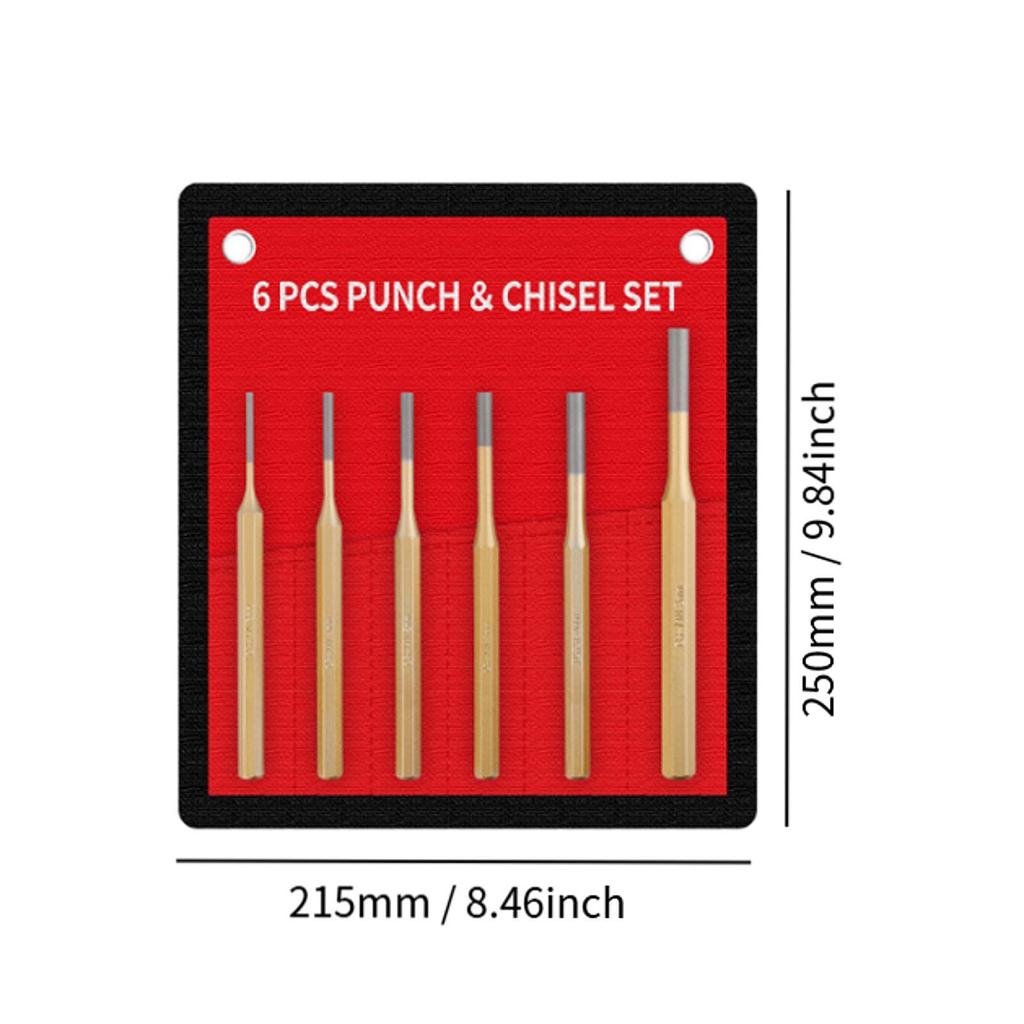 6-teiliges Kaltmeißel-Set Flachmeißel Zentrierspitzenmeißel Klingen Schraubenschlüssel Manuelles Schnitzen Mauerwerk Meißel-Set für Zimmerleute Handwerkzeuge