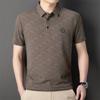 Men's Business Casual Short Sleeved Shirt with Badge Solid Color Polo Shirt Fashionable Breathable Comfortable Versatile Top