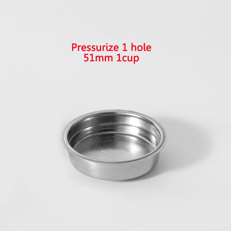 

51ММ/58ММ Герметичная корзина кофейного фильтра с 1 отверстием Одинарная/Двойная чашка Подходит для 51мм/58мм портафильтра Инструмент для эспрессо