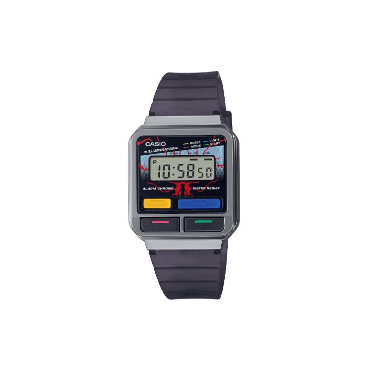 

Casio Standard Netflix Stranger Things Collaboration Water Resistant Quartz Watch Resin Strap Unisex Watches Black A120WEST-1AJR Black Strap