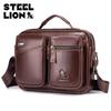 LAOSHIZI Brand Man Messenger Bag Genuine Leather Crossbody Bag Fashion Male Travel Tote Bag Shoulder Bag