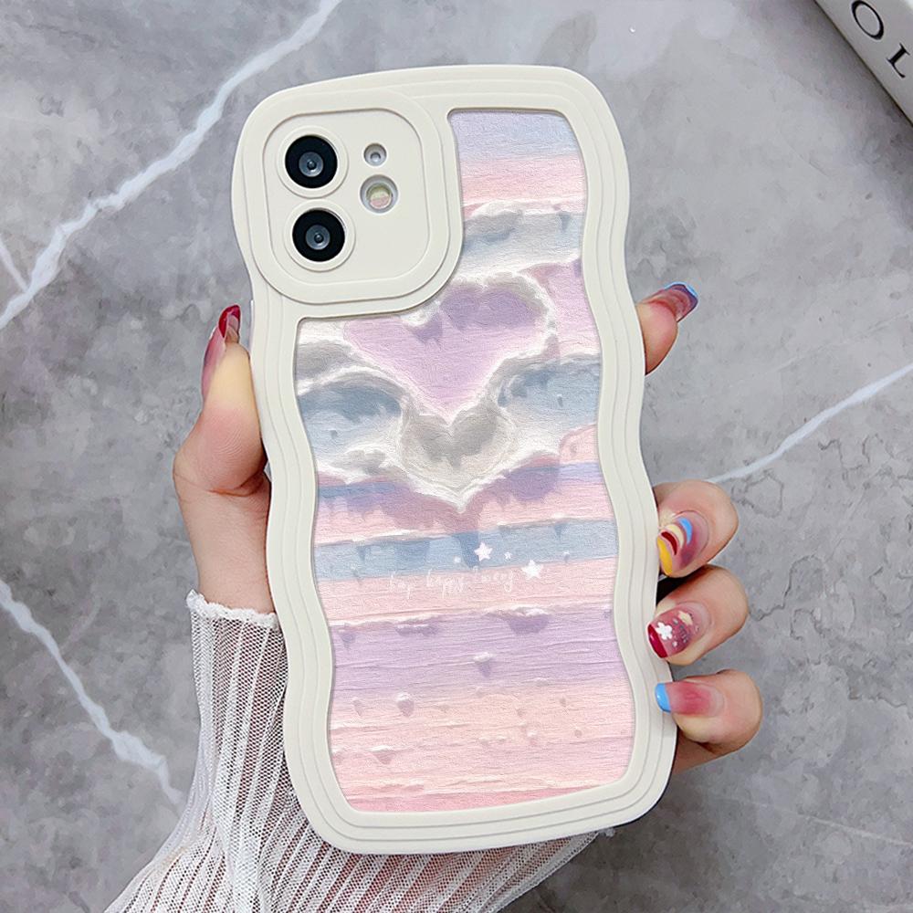 Silicone Phone Case For iPhone 11 6s SE 2020 16 7 8 Plus 13 15 14 Pro Max 12 XR Wave Shockproof Soft Love Heart Cover Funda