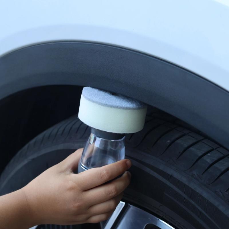 Car Polishing Tire Shine Detailing Cleaning Reusable Waxing Sponge Applicator High Density Foam Pad Plastic Handle Auto Tools