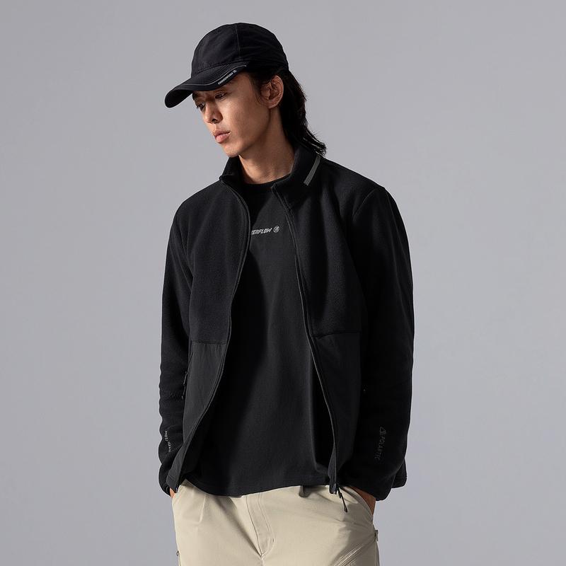 Li Ning CF Suo Stand Collar Zipper Fleece Warm Hoodie Unisex hoodie Black AWDU963-4