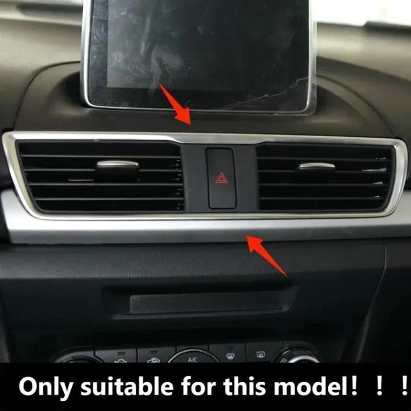 For Mazda 3 Axela 2014- Carbon Fiber Pattern Middle Air Outlet Vent Trim Cover Stickers Car Styling Accessories