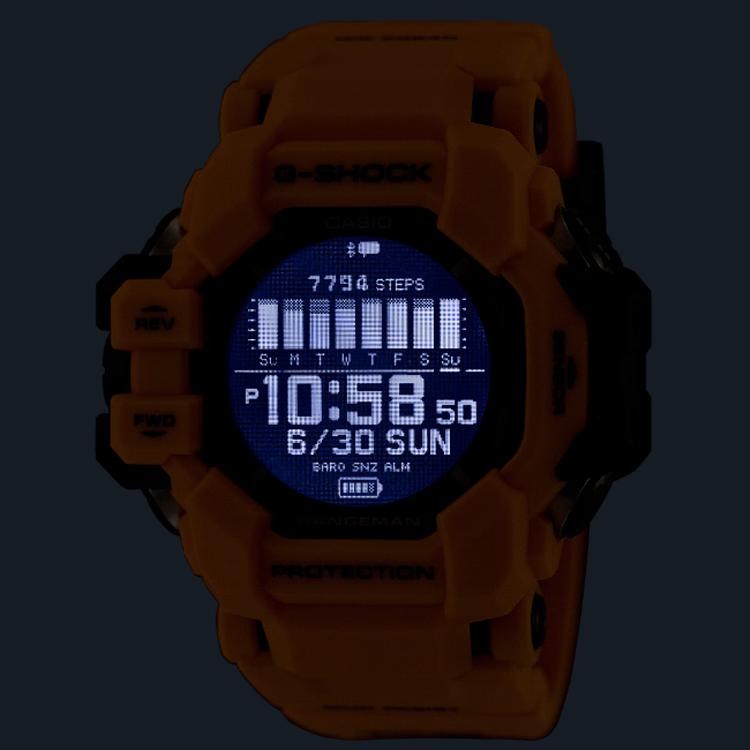 Casio Rangeman Series 200M Water Resistant Solar Quartz Movement Resin Strap Watch Men watches Black GPRH1000-9