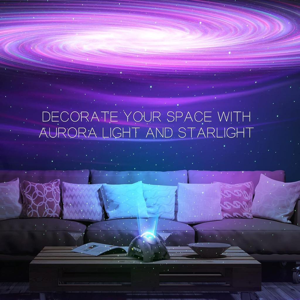 Northern Galaxy Light Aurora Projector with 33 Light Effects, Night Lights LED Star Projector for Bedroom Nebula Lamp, Remote Control, White Noises,