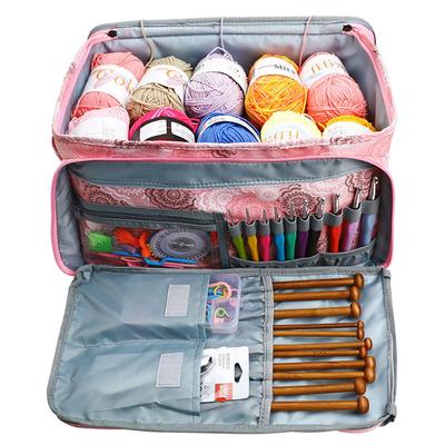 Empty Knitting Storage Bag Crochet Bag Multifunctional Crochet Knitting Tote Bags Large Capacity DIY Needle Arts Craft Yarn Bag