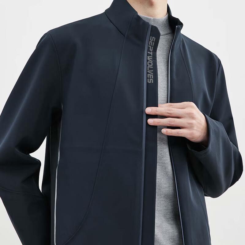 SEPTWOLVES Men's Stand-Collar Composite Fleece Jacket