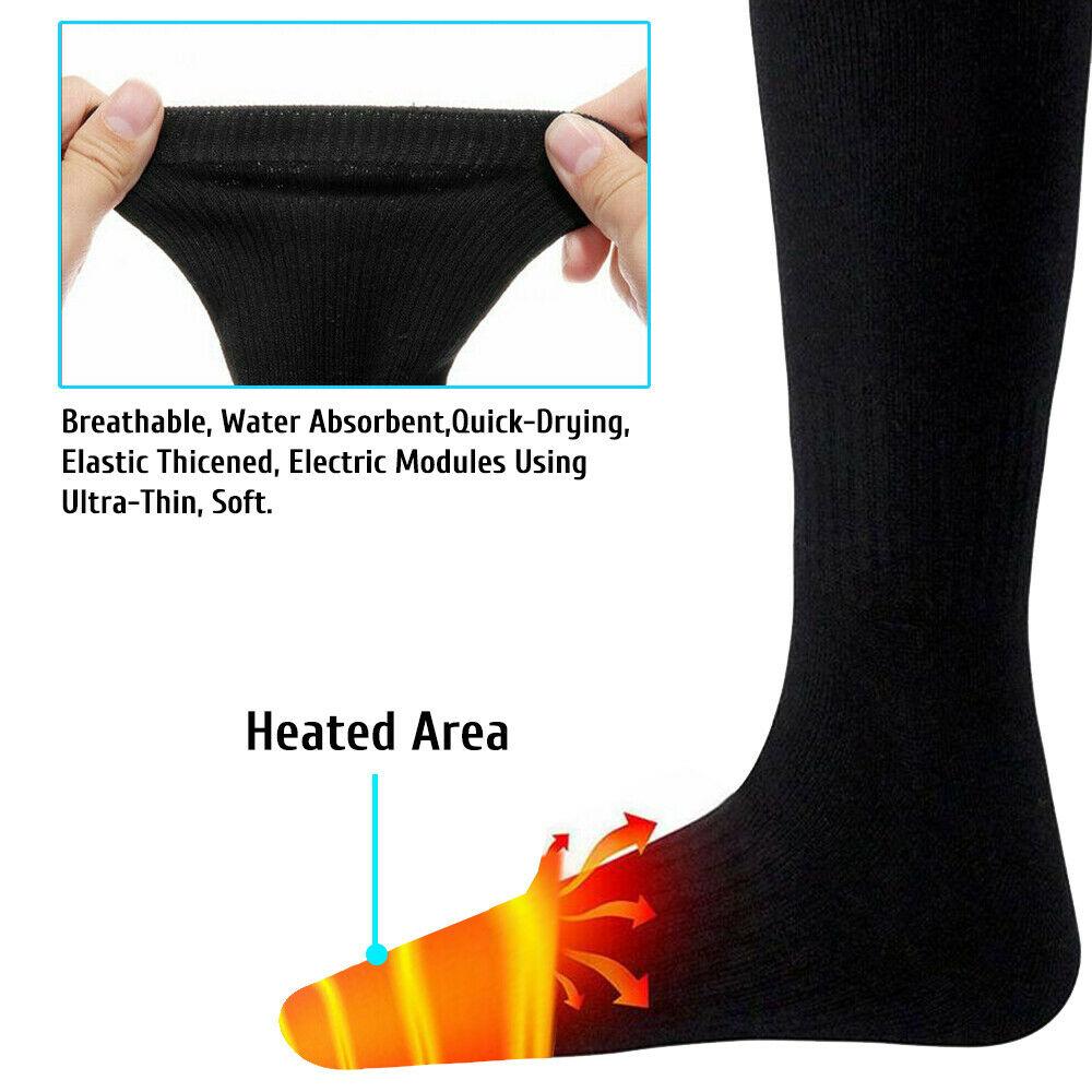Unisex Electric Heated Socks Rechargeable Battery Power Foot Winter Warmer Socks