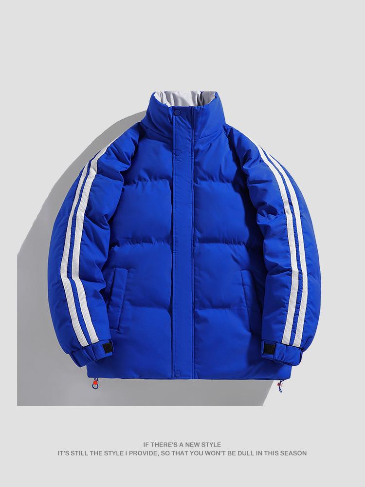 Casual Men's Cotton Jacket Solid Color Loose Winter     Daily Warm