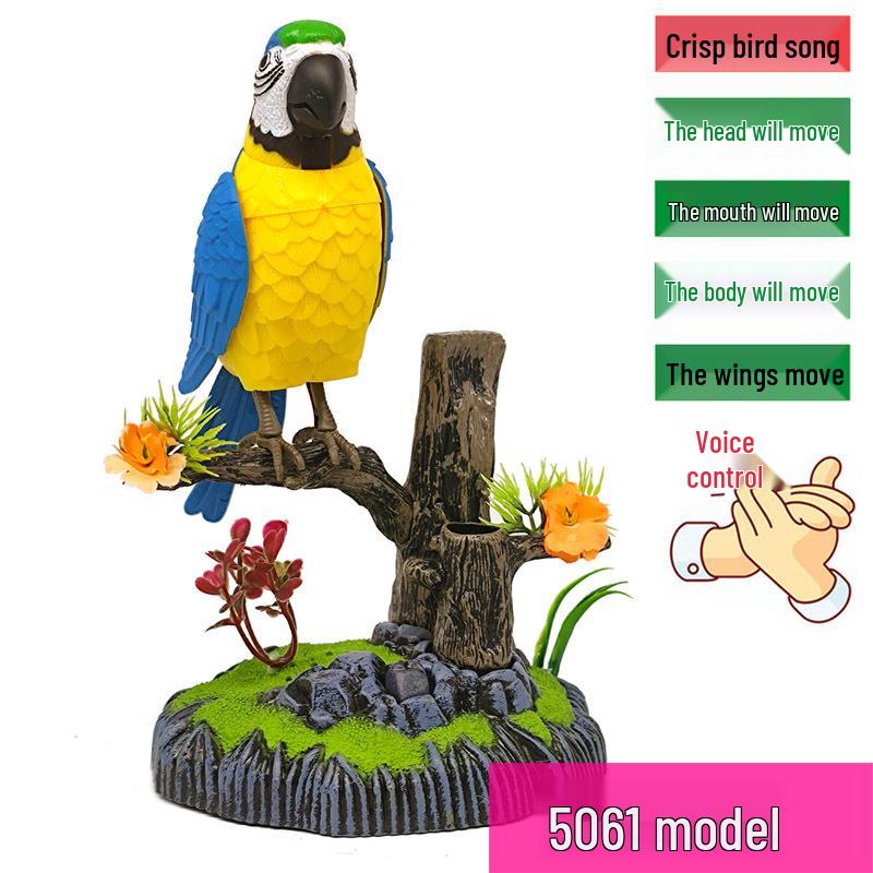 Hlasově ovládaná elektrická hračka Malý ptáček se simulací pohybu a zvuku aktivovaná indukcí