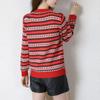 Korean Fashion Autumn Winner Sweaters New Women's O-Neck Striped Jacquard Weave casual Long Sleeve Loose Pullovers Knitted Tops