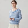 Womens Cashmere Blend Sweater With Batwing Sleeves Loose Fit Turtleneck-Free Boat Neck Knit Top Winter